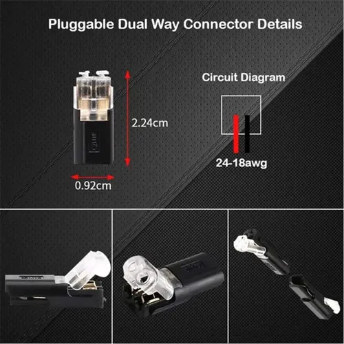 Miniatura 6 de Conector enchufable de doble alambre con hebilla de bloqueo, conectores de cable de calibre pequeño impermeables sin soldadura en kit de conector