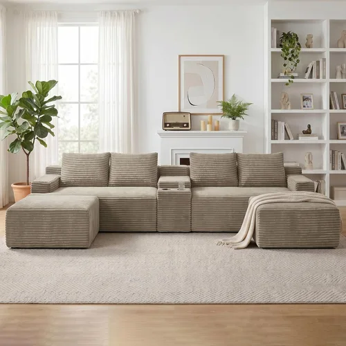 Miniatura 14 de Tmsan Sofá de 3 plazas sin hueso de 80.7 pulgadas para sala de estar con portavasos y asiento profundo de 26 pulgadas, bolsillos laterales, sofá