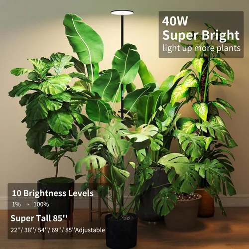 Miniatura 6 de chiphy Luces de cultivo, luz de planta de espectro completo de 85" para plantas de interior, temporizador de 4/8/12H, lámpara de cultivo de 40W, 10