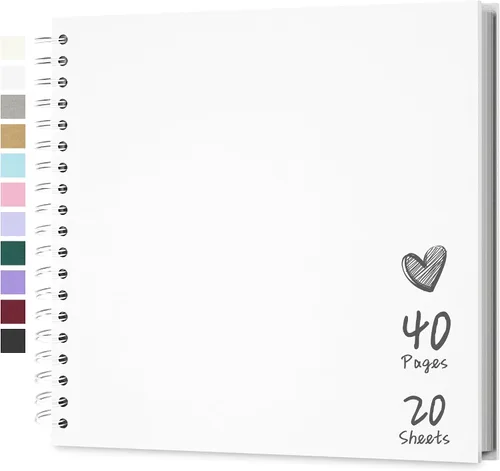 Miniatura 35 de Álbum de recortes de 7 x 7 pulgadas, álbum de recortes DIY de tapa dura de papel kraft, álbumes de fotos, 40 páginas, perfecto para fotos de 4 x 6