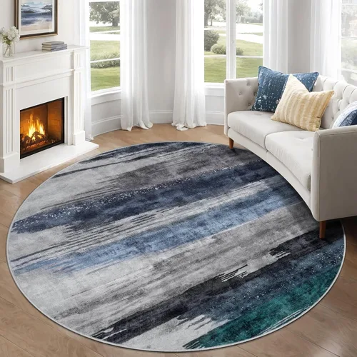Miniatura 85 de Ciicool Alfombra de pasillo lavable de 2 x 6, alfombra moderna abstracta para pasillo, antideslizante, delgada, ligera, con estampado gris marino