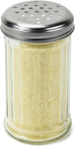Miniatura 2 de 1 paquete de 12 onzas para especias y quesos Tarro de cristal, tapa de metal y agujeros extra grandes para parmesano y especias por Back of House
