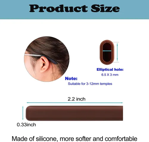 Miniatura 2 de Almohadillas para las orejas de gafas, almohadillas antideslizantes suaves de silicona para las orejas de las gafas, puntas de sienes de silicona
