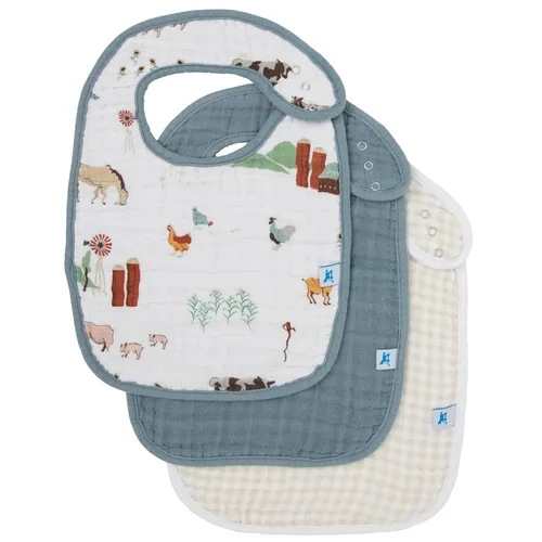 Miniatura 13 de Little Unicorn Paquete de 3 baberos clásicos premium Ajustables a medida que crece el bebé Tela suave sobre la piel Ideal para bebés que comen