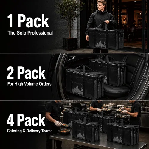 Miniatura 9 de NZ home Durable 3XL PRO Bolsa Térmica Aislada y Calentador de Alimentos para Entrega y Compras de Comestibles con Cremallera Superior, Azul Grado