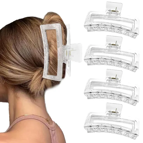 Miniatura 9 de Pinzas de garra extra grandes de 5 pulgadas para una sujeción fuerte, pinzas para el cabello mate XL, 4 clips gigantes de gran tamaño para cabello