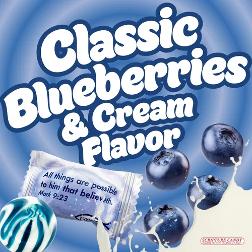 Miniatura 2 de Scripture Candy, Blueberries & Cream Hard Candy Bolsa de 5.5 onzas, 25 piezas