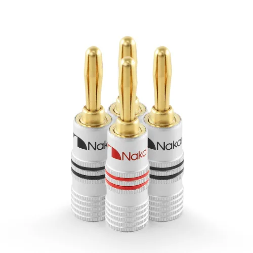Miniatura 16 de Nakamichi Excel Series - Enchufes tipo banana chapados en oro de 24 quilates, calibre 18 AWG, tamaño de 0.157 in para altavoces, amplificador