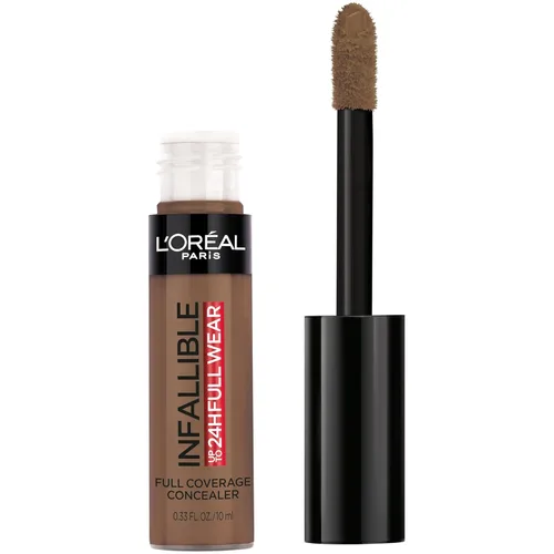 Miniatura 19 de L'Oreal Paris Makeup Infalible Full Wear Corrector mate impermeable, cobertura completa, tono de piel medio (Honey), 0.33 fl oz 415 MIEL