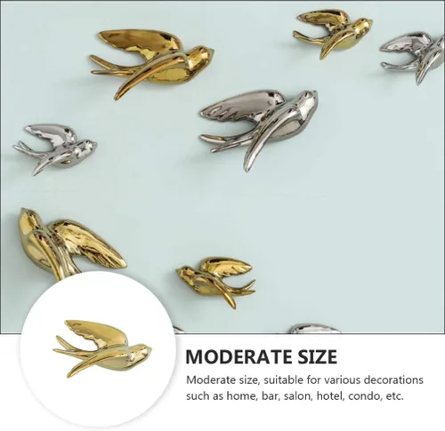 Miniatura 5 de BESPORTBLE 1 estatua de pájaro para colgar en la pared, decoración de pared de cerámica, adorno de estilo nórdico para decoración, diseño de ahorro
