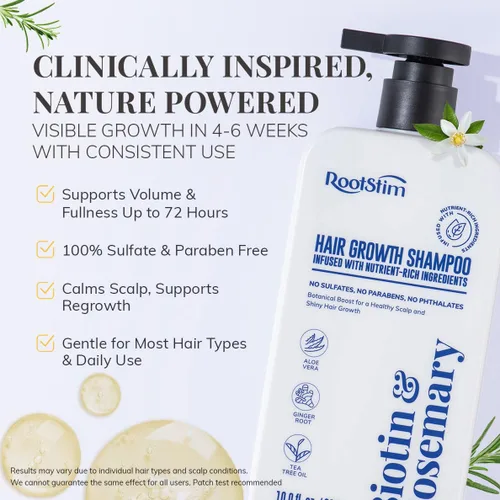Miniatura 2 de Champú de biotina y romero para el crecimiento del cabello: Champú para la pérdida de cabello para cabello fino infundido con ingredientes ricos