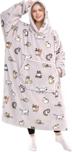 Miniatura 15 de KPBLIS Manta Ponible con Capucha Regalos para Mujeres y Hombres, Acogedoras Mantas con Capucha Sudadera Regalos de Navidad y Cumpleaños para Mujeres