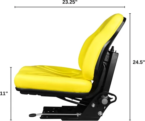 Miniatura 3 de TRAC SEATS Asiento de suspensión amarillo para tractor John Deere 5303 5310 5320 5400 5403 5410 5420 5425 5510 5520