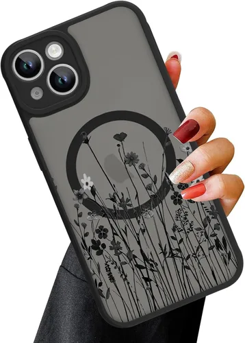 Miniatura 13 de OOK Funda magnética para iPhone 11 [compatible con MagSafe] Funda delgada mate translúcida negra para iPhone 11, funda protectora de lente de Negro