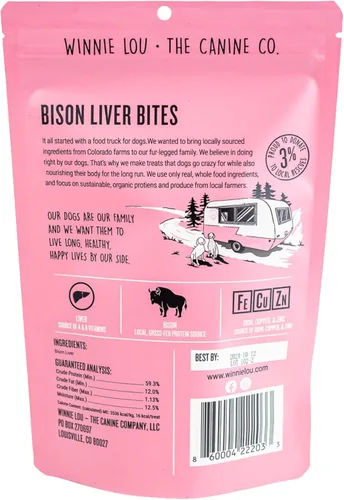 Miniatura 6 de Winnie Lou Bison Liver Bites - Golosinas para perros, ingredientes limitados, grado humano, golosinas de entrenamiento para perros pequeños