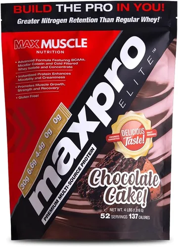 Miniatura 13 de Max Muscle Maxpro Elite - Proteína de suero en polvo, 1.06 oz de proteína, 0.00 oz de azúcar, 0.23 oz de BCAA Proteína aislada de suero filtrada