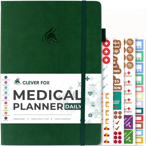 Miniatura 11 de Clever Fox Planificador médico diario – Cuaderno de diario de salud, diario de bienestar y cuaderno de registro de autocuidado, dura 3 meses, 7 x