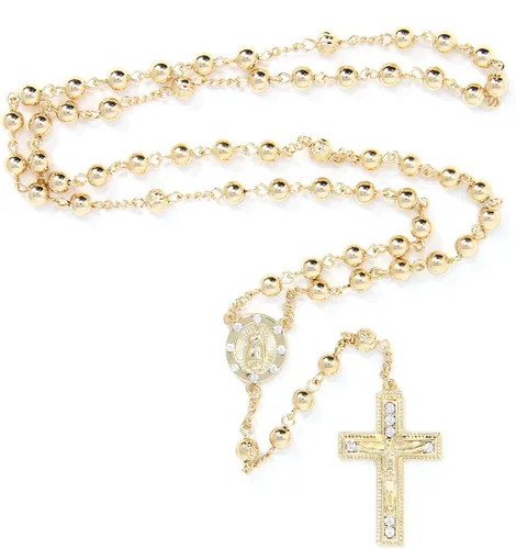 Miniatura 2 de Me Plus Collar católico con dije de cruz de crucifijo de aleación de 0.236in CCB de 20 pulgadas, Plástico
