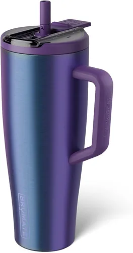 Miniatura 83 de BrüMate Era Flip - Vaso de 30 onzas con tapa con pajilla cubierta 100 % a prueba de fugas, popote higiénico cubierto, botella de agua de acero
