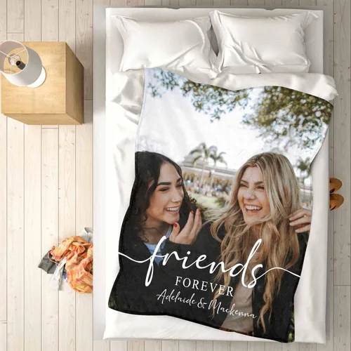 Miniatura 4 de YESCUSTOM Manta personalizada de Friends Forever con collage de fotos y texto, manta personalizada para mejores amigos, mejores amigos, cumpleaños
