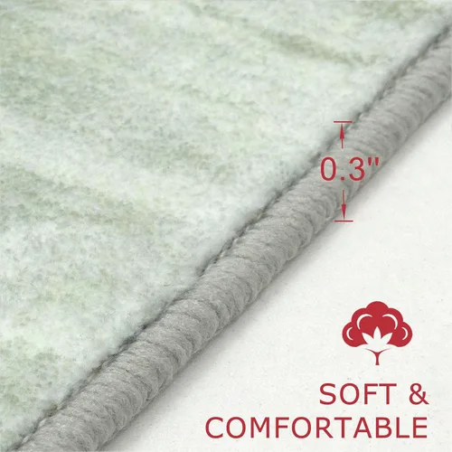 Miniatura 2 de KOZYFLY – Alfombra de pasillo moderna y lavable de diseño abstracto verde, 2 x 5 pies, antideslizante, suave y de pelo corto, ideal para cocina