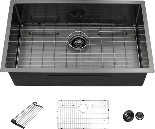 Miniatura 26 de Fregadero de Montaje Bajo de 13 Pulgadas - Beslend 13”x15”x9” Fregadero de Cocina de Acero Inoxidable de Montaje Bajo Calibre 16 Fregadero de Cocina