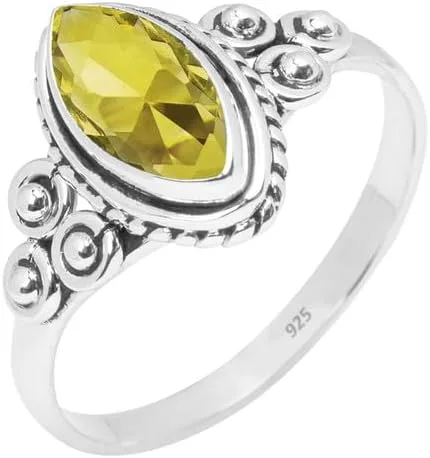 Miniatura 4 de Anillo de piedras preciosas, anillo de plata de ley 925 para mujeres y niñas, joyería hecha a mano, regalos de Navidad, tamaño de EE. UU