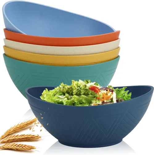 Miniatura 31 de Homienly Tazones para servir de 9.6 pulgadas, platos grandes para servir para fiestas de boda, 60 onzas para ensalada, guarniciones, pasta