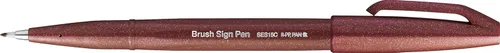 Miniatura 20 de Bolígrafo Pentel Fude Touch, negro, tipo pincel con punta de fieltro (SES15C-A)