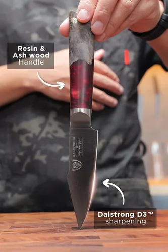 Miniatura 3 de Dalstrong Cuchillo de pelar – 4 pulgadas – Serie Spartan Ghost – Acero en polvo forjado americano premium S35VN – Hoja afilada – Cuchillo de cocina