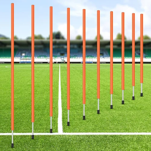 Blulu Bastones de agilidad de entrenamiento de 5 pies Forza Slalom ajustables para entrenamiento de fútbol, palos de fútbol, equipo de agilidad para