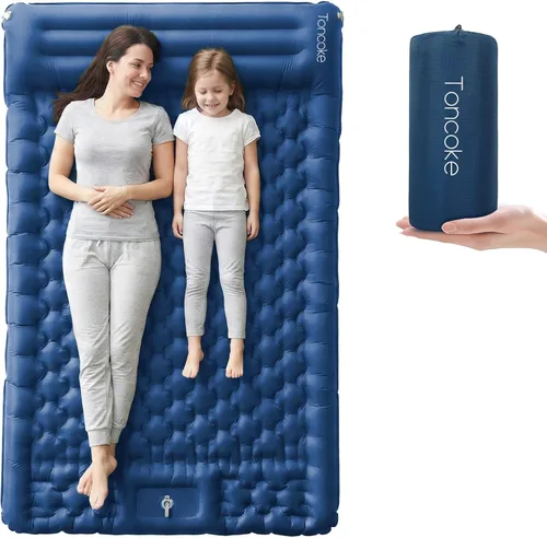 Miniatura 8 de Almohadilla de dormir Toncoke, almohadilla inflable extra gruesa y ultraligera con almohada, bomba de pie de 30s, colchón de camping de 3.54