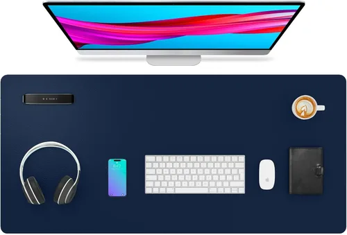 Miniatura 222 de Aothia - Protector de escritorio de cuero sintético, base para mouse, superficie antideslizante e impermeable para escribir y para laptop