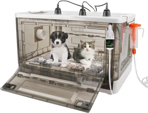 Miniatura 2 de Incubadora para cachorros con calefacción, incubadoras para cachorros, control de temperatura y ventilación silenciosa, incubadoras para gatitos
