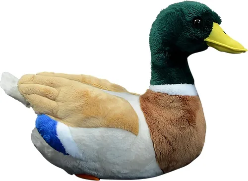 Kawaii - Peluche realista de pato real de pato verde, muñeca de peluche para decoración del hogar, 12.2 pulgadas de largo (pato mallardo)