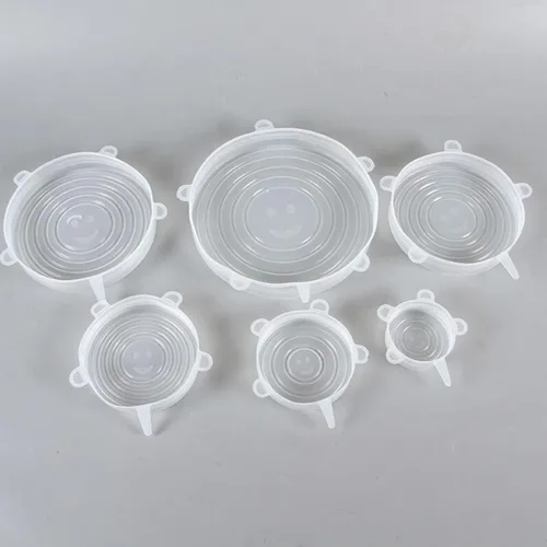 Miniatura 6 de 6 tapas elásticas de silicona, tapas redondas de silicona reutilizables resistentes a altas temperaturas, cubiertas de almacenamiento de alimentos