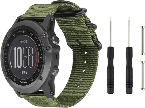 Miniatura 8 de Correa de reloj deportiva de nailon para Garmin Fenix 3/3 HR/5X 2.008 in / 6X 6X Pro/7X 7X Pro/D2 Delta PX/Descent Mk1 – Correa de repuesto