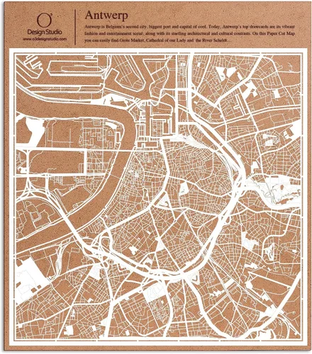 Miniatura 113 de O3 Design Studio Aberdeen - Mapa de papel cortado en papel blanco de 12 x 12 pulgadas