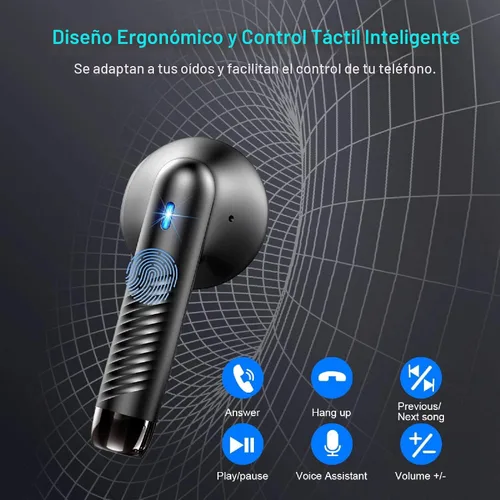 Miniatura 6 de Auriculares inalámbricos, auriculares Bluetooth 5.4 con graves estéreo, auriculares Bluetooth en el oído con cancelación de ruido y micrófono