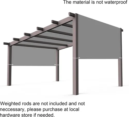 Miniatura 2 de Cubierta de sombra de pérgola Parasol Rectángulo Toldo Tela de bloqueo UV Gris