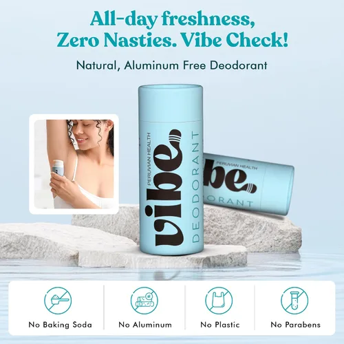 Miniatura 4 de Vibe - Desodorante natural sin aluminio para mujeres y hombres, control de olores de larga duración con aceite de coco orgánico y cera de abejas