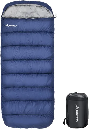 Miniatura 8 de BISINNA Saco de dormir XXL (90.55 x 39.37 pulgadas) para adultos grandes y altos, 3-4 estaciones, tamaño grande, cálido y cómodo, impermeable