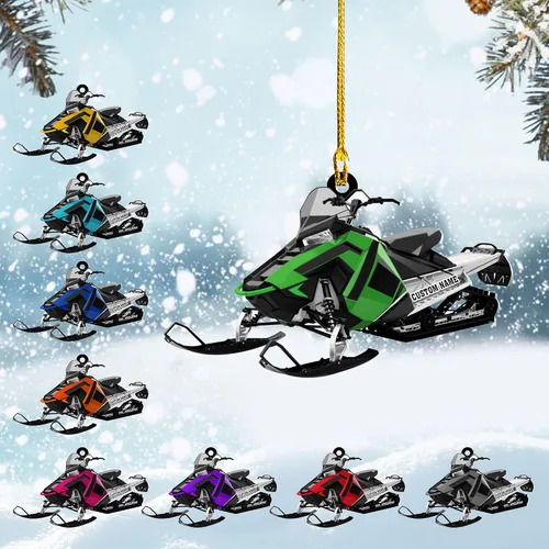 Miniatura 8 de Zapatos de motos de nieve personalizados personalizados adorno de Navidad de acrílico para amantes de motos de nieve (SM 1)