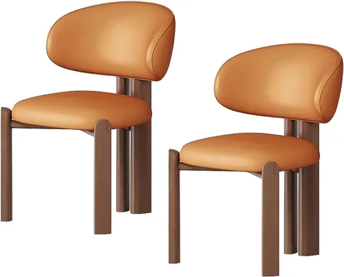 Miniatura 17 de Juego de 2 sillas de comedor tapizadas modernas, diseño cómodo con respaldo curvado para cocina, sala de estar, dormitorio u oficina