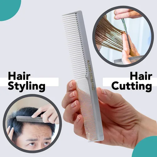 Miniatura 2 de Allegro Combs Juego de 420 peines para el cabello, 12 unidades, peluquero de goma de nitrilo, bolsillo y peines de peinado para estilistas, gris