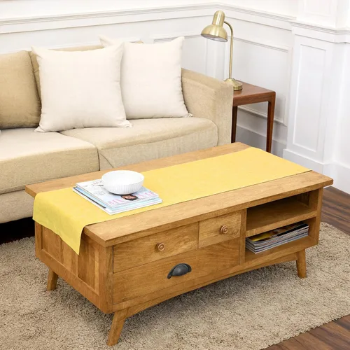 Miniatura 39 de Solino Home - Camino de mesa de lino, amarillo limón cambray, 14 x 120 pulgadas, Athena, lavable a máquina y de 100% lino europeo hecho a mano 15