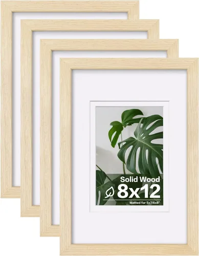 Miniatura 73 de Egofine - Juego de 4 portarretratos 8 x 10 pulgadas de madera maciza y cubierta de plexiglás de 4 x 6/5 x 7 pulgadas con paspartú u 8 x 10 pulgadas