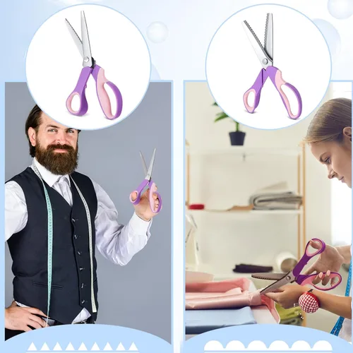 Miniatura 5 de Amylove Tijeras de entintar para cortar tela festoneadas de 0.197 in, tijeras dentadas de fieltro de 0.197 pulgadas para manualidades, corte