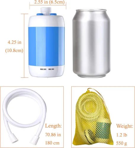 Miniatura 4 de Iron Hammer Ducha portátil para acampar Ducha al aire libre Ducha eléctrica de mano Azul