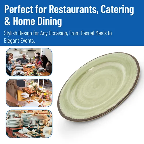 Miniatura 7 de Carlisle FoodService Products Mingle - Plato de plástico reutilizable con estilo de cerámica para el hogar y restaurante, melamina, 11 pulgadas, Jade